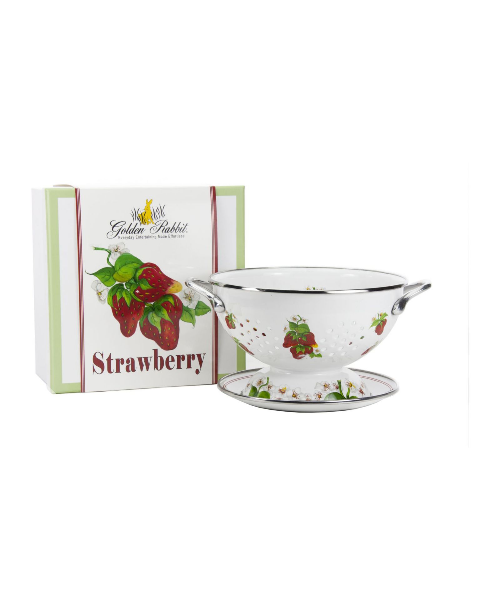 Дуршлаг Golden Rabbit Strawberry Enamelware 2-Piece Giftboxed