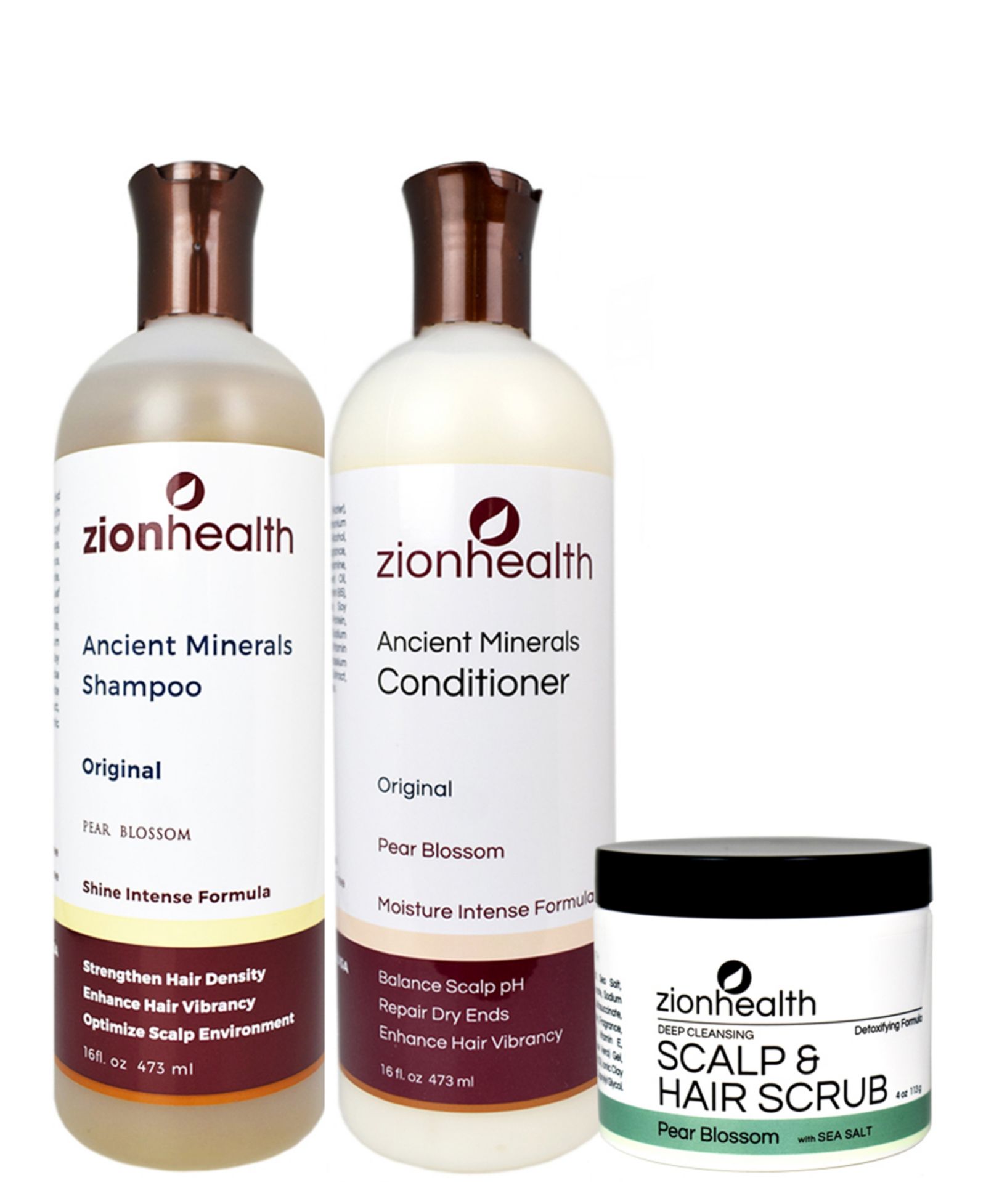 Набор для волос Zion Health Summer Bundle: шампунь, кондиционер и скраб для кожи головы