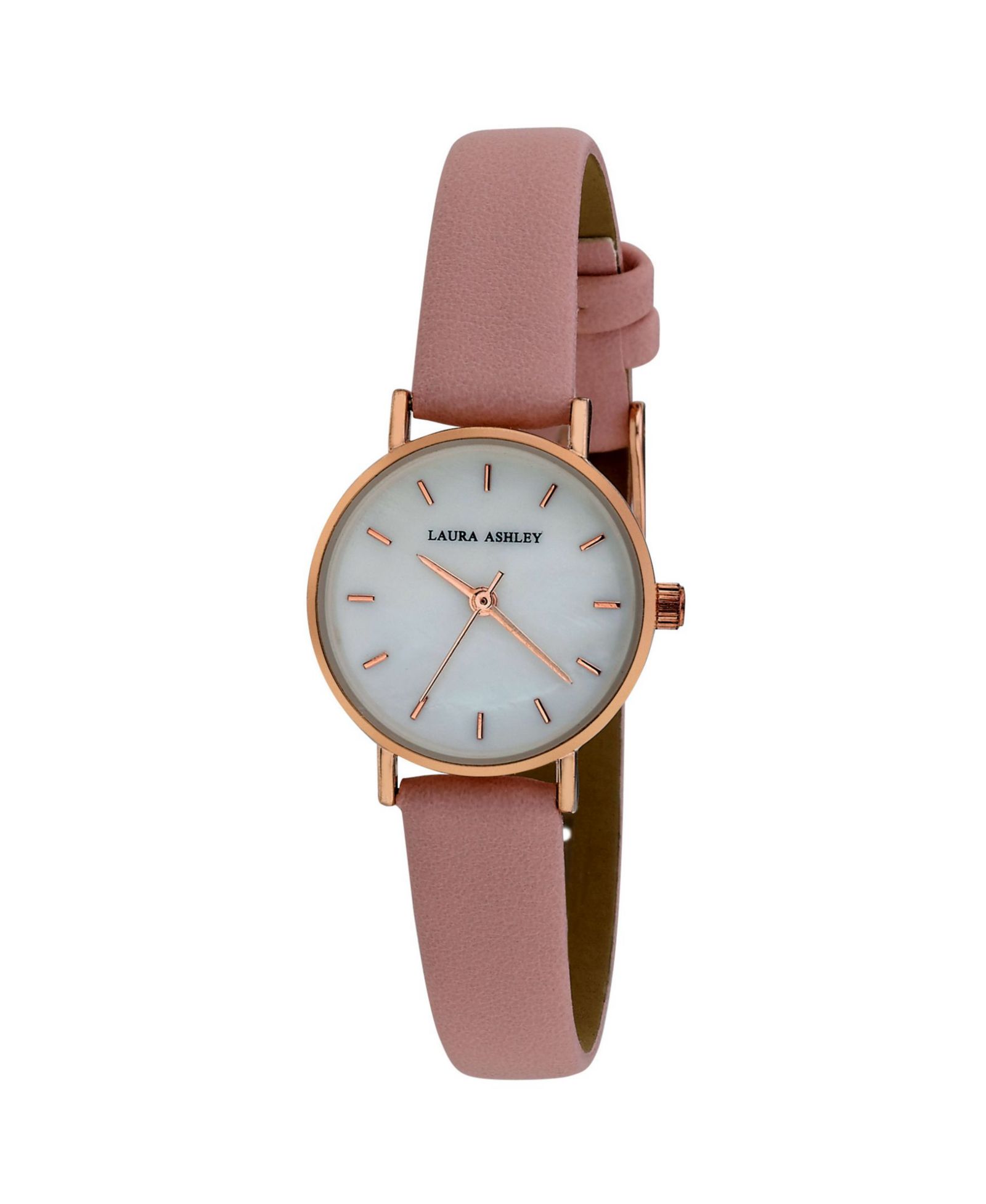 Laura Ashley Women's Mini Slim Clean Pink Polyurethane Strap Watch 26mm