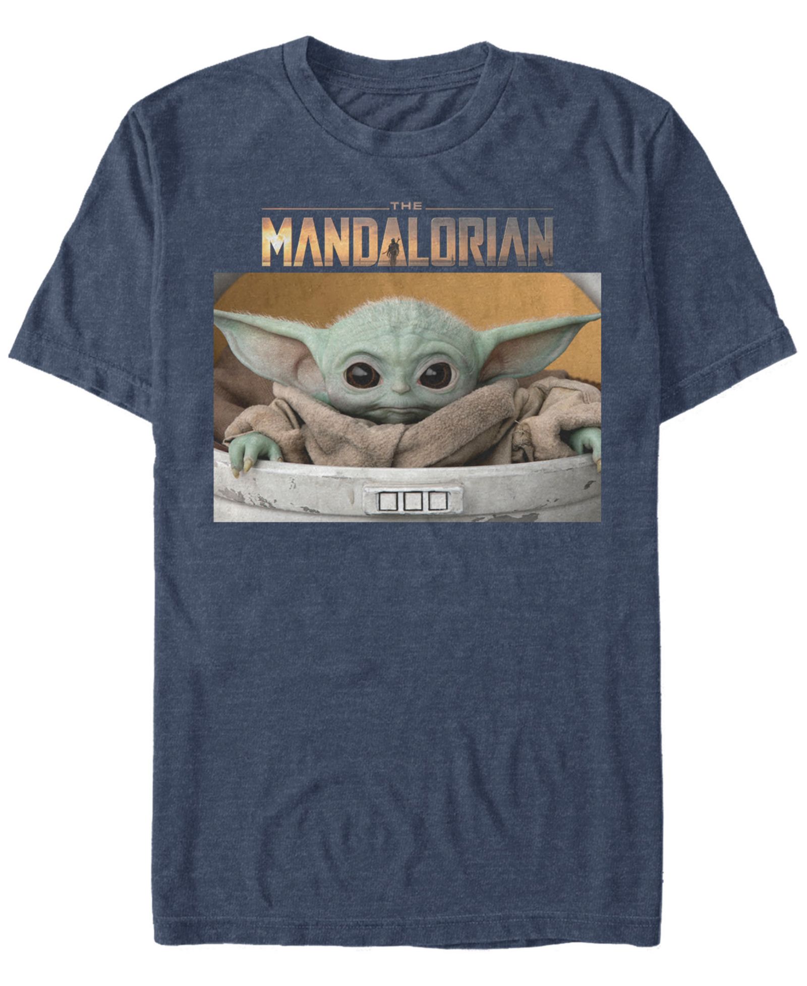 Футболка Fifth Sun Men's Star Wars The Mandalorian The Child Big Eyes Portrait Logo Short Sleeve