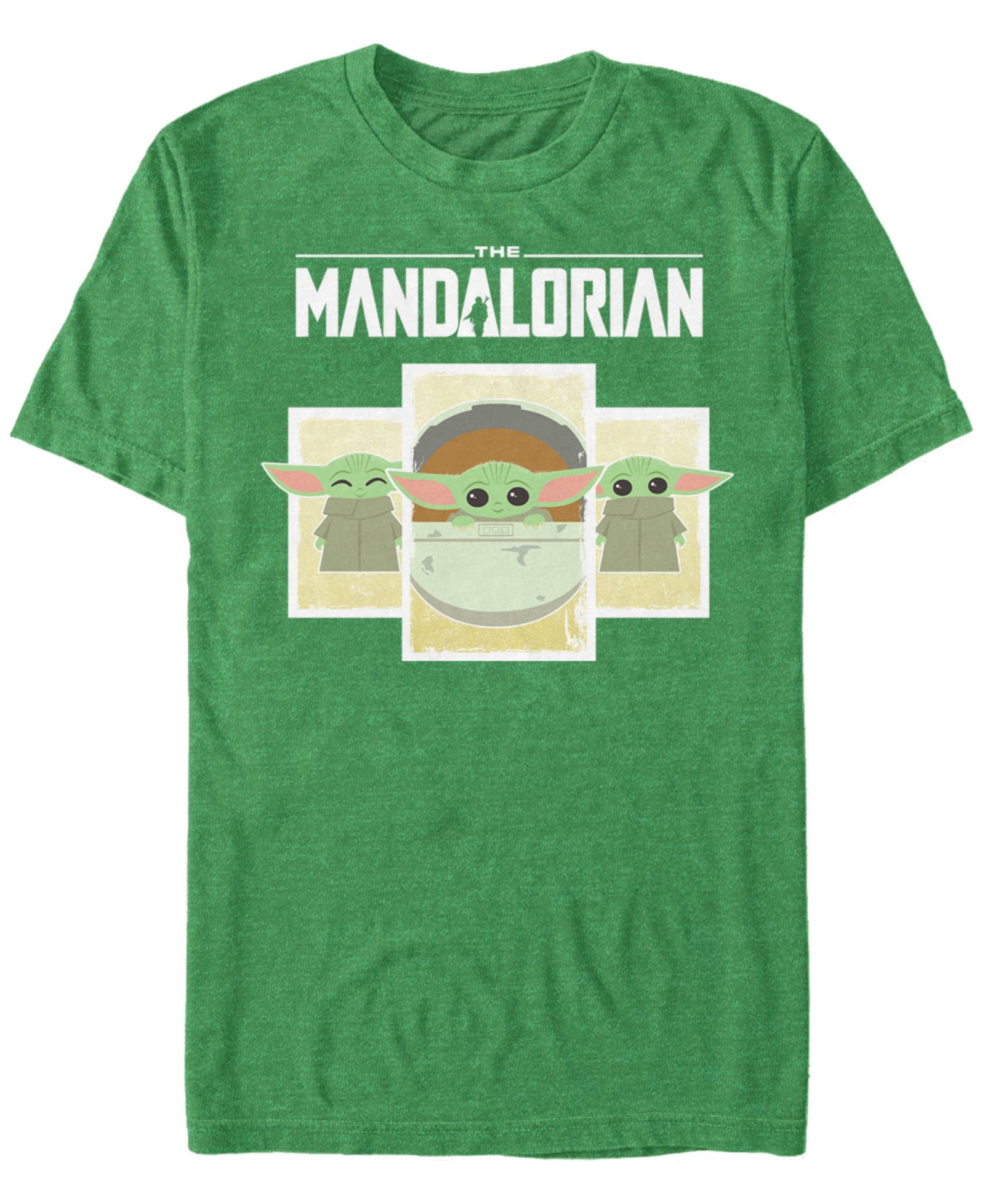 Fifth Sun Star Wars The Mandalorian The Child Cartoon Panels Short Sleeve Men's T-shirt