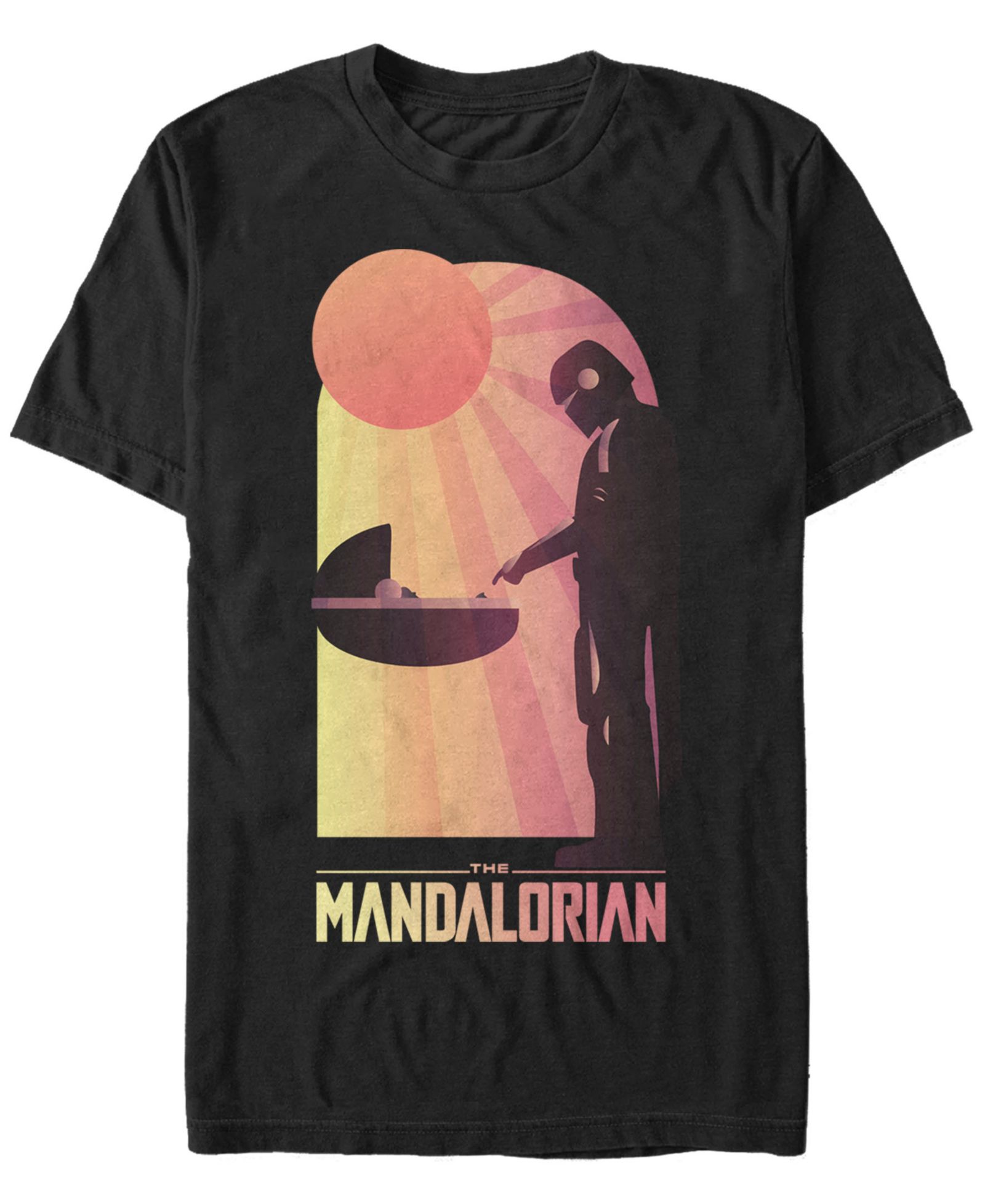 Fifth Sun Men's Star Wars The Mandalorian The Child Sunset Meeting Short Sleeve T-shirt
