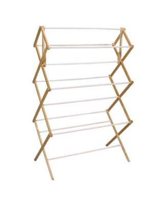 Household Essentials Large Folding Clothes Drying Rack, Bamboo