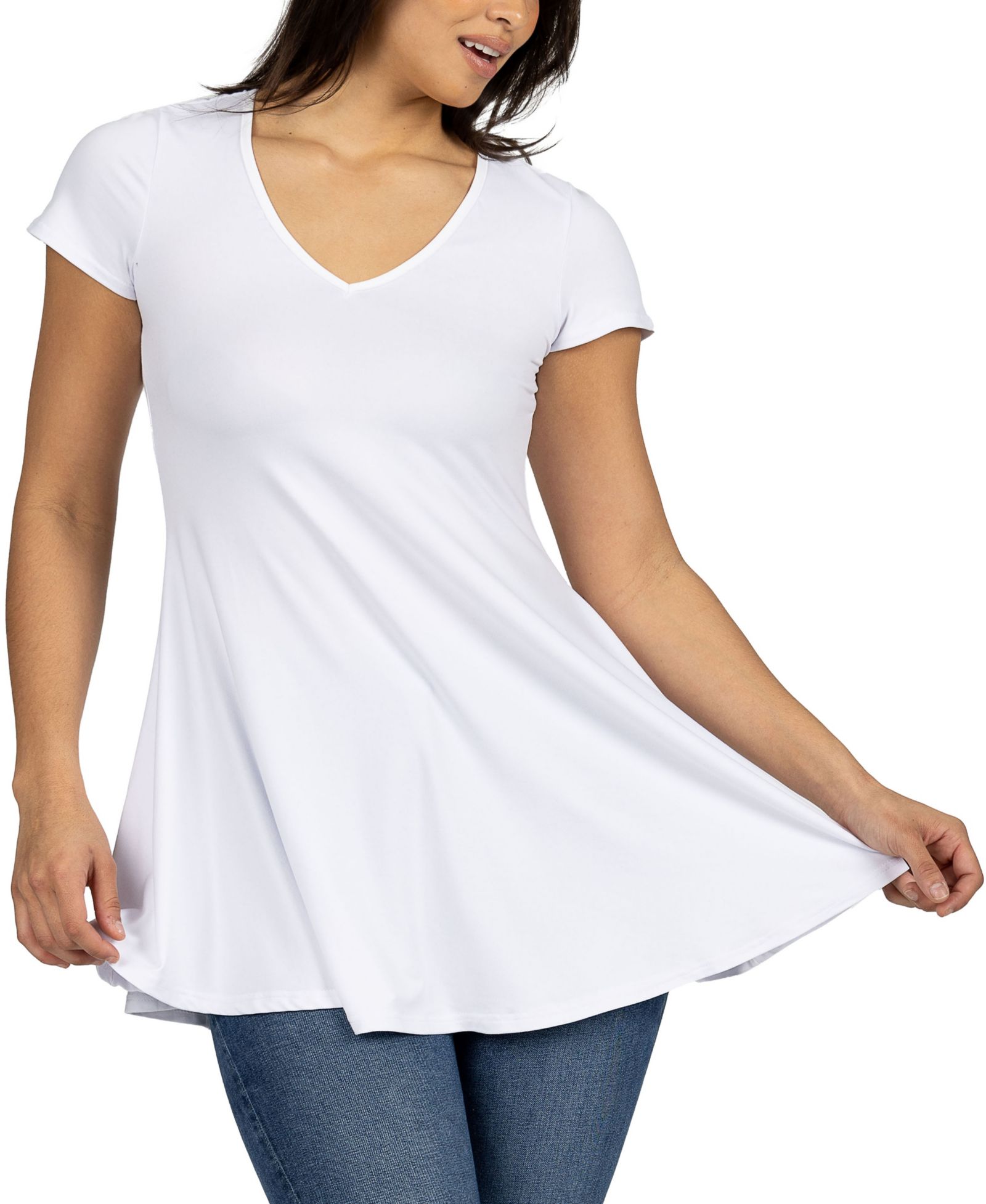 Женский свободный топ-туника 24seven Comfort Apparel Short Sleeve Loose Fit