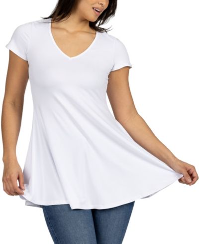 Женский свободный топ-туника 24seven Comfort Apparel Short Sleeve Loose Fit