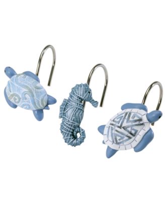 Набор крючков для душевой шторы Avanti Caicos Sea Turtles Resin 12-Pc.