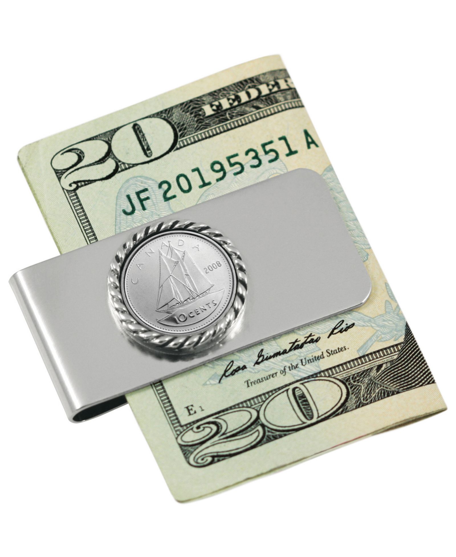 Мужской зажим для денег American Coin Treasures Canada Ship Coin Money Clip