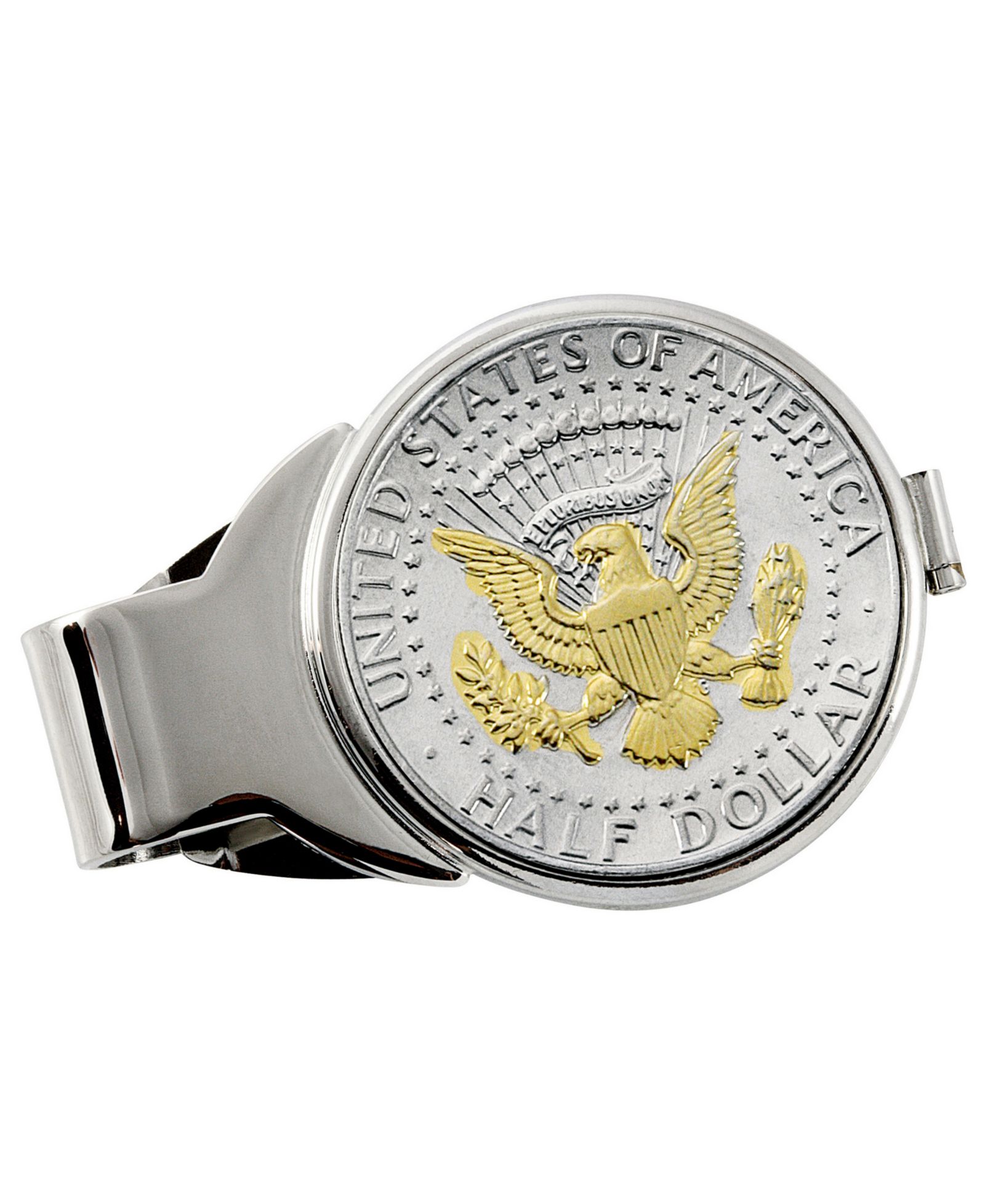 Men's American Coin Treasures Selectively Gold-Layered Presidential Seal Half Dollar Coin Money Clip