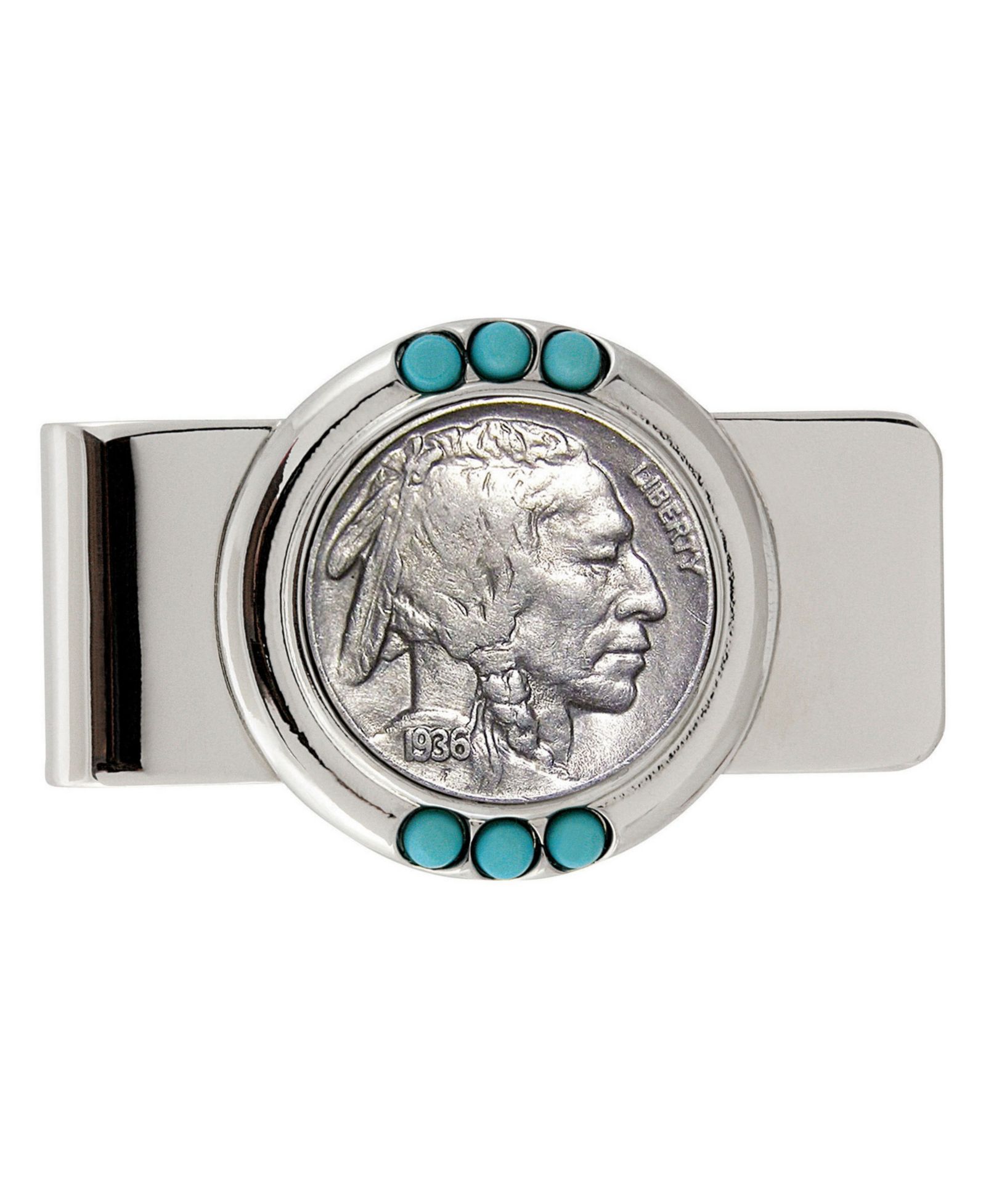 Мужской зажим для денег American Coin Treasures с монетой Buffalo Nickel Turquoise