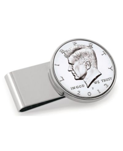 Men's American Coin Treasures JFK Half Dollar Stainless Steel Coin Money Clip