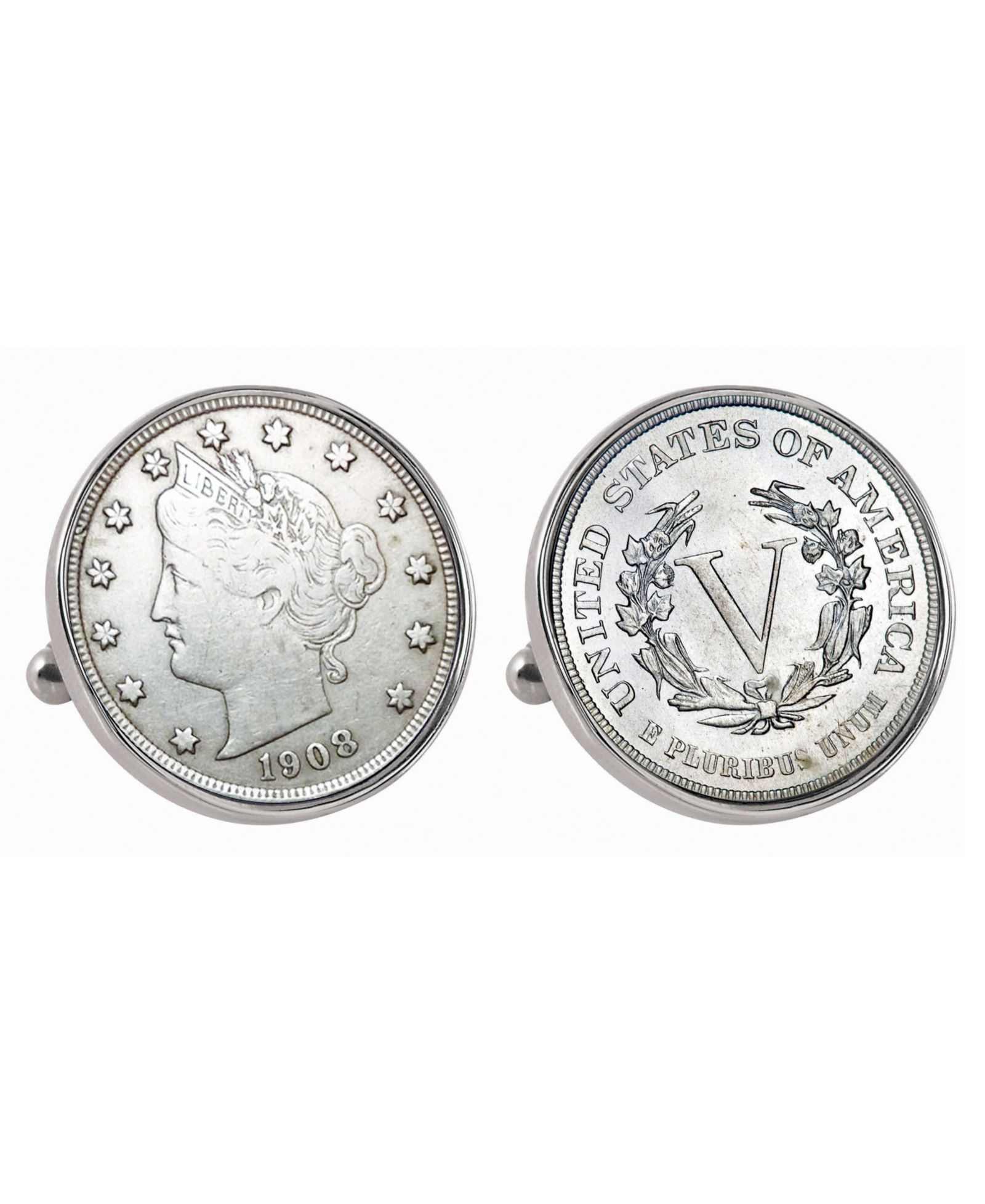 American Coin Treasures Liberty Nickel Bezel Coin Cuff Links