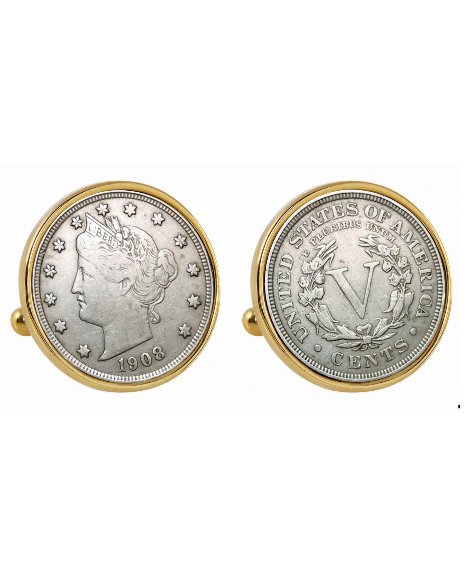American Coin Treasures Запонки Liberty Nickel Bezel Coin Cuff Links
