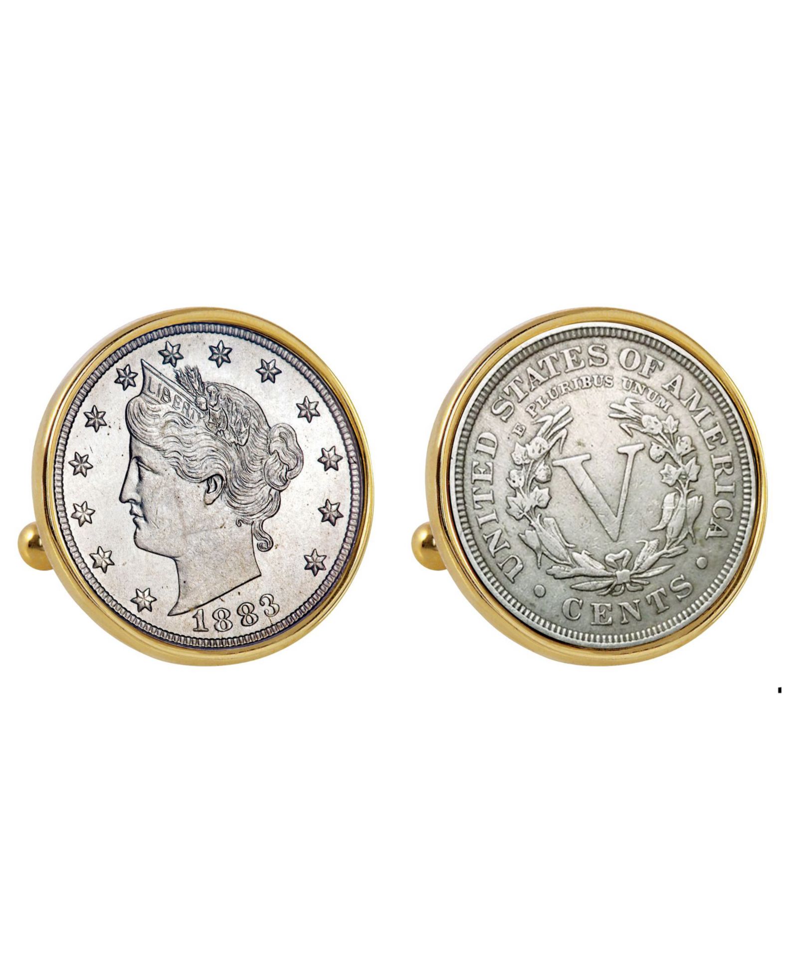 Запонки American Coin Treasures 1883 Liberty Nickel Bezel Coin