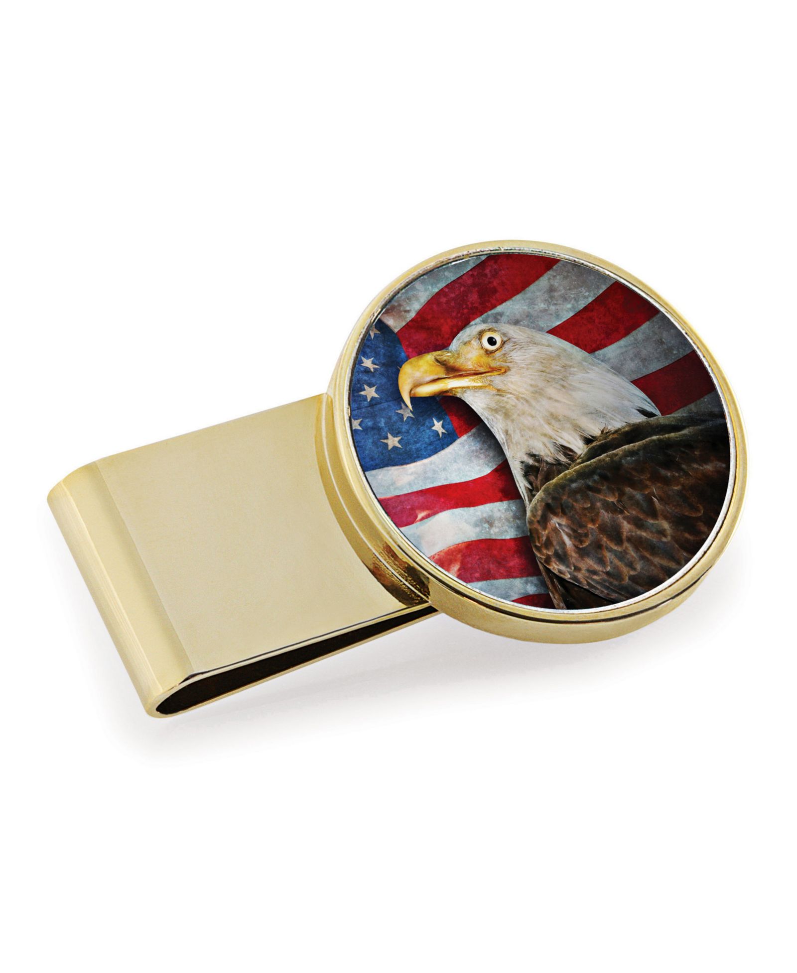 Men's American Coin Treasures American Bald Eagle Colorized JFK Half Dollar Stainless Steel Money Clip
