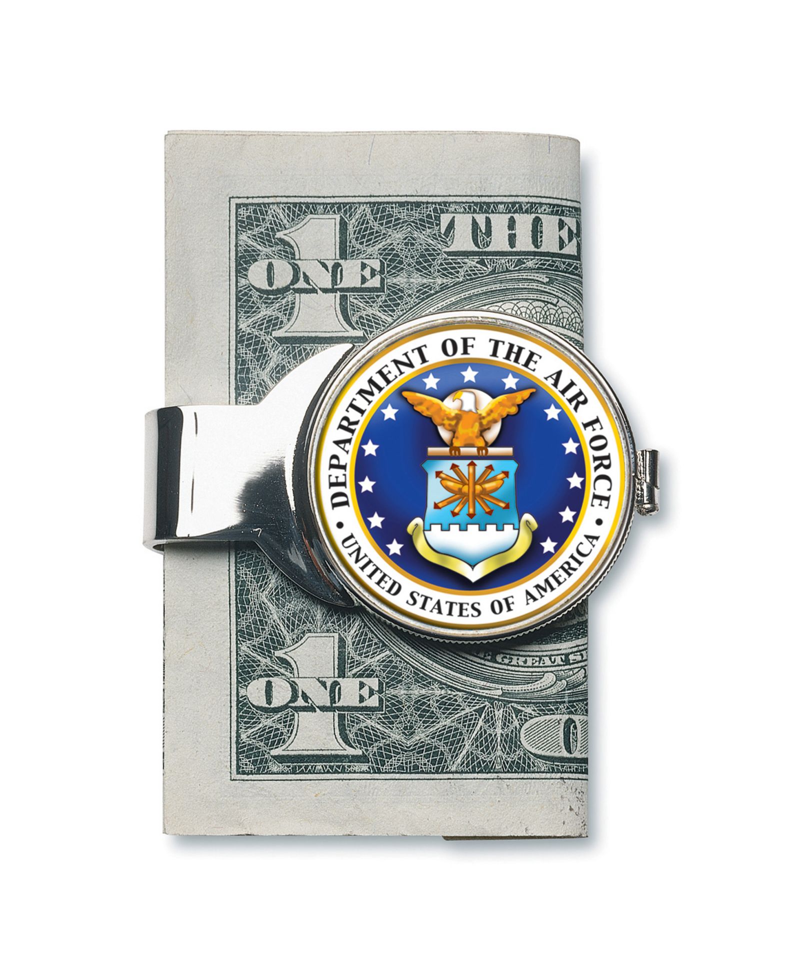Мужской зажим для денег American Coin Treasures с цветным полудолларом JFK Air Force