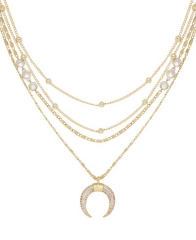 ETTIKA Женское ожерелье Crescent Horn с многослойной цепью
