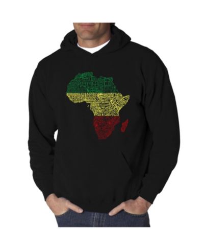 LA Pop Art Men's Countries in Africa Word Art Hooded Sweatshirt
