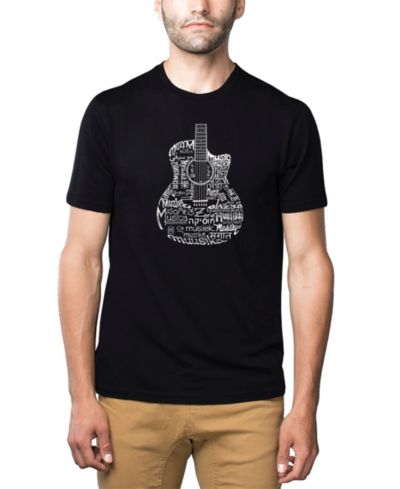 Футболка LA Pop Art Men's Cotton/Poly Blend Word Art - Languages Guitar