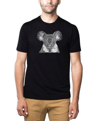 LA Pop Art Men's Cotton/Poly Blend Word Art T-shirt - Koala
