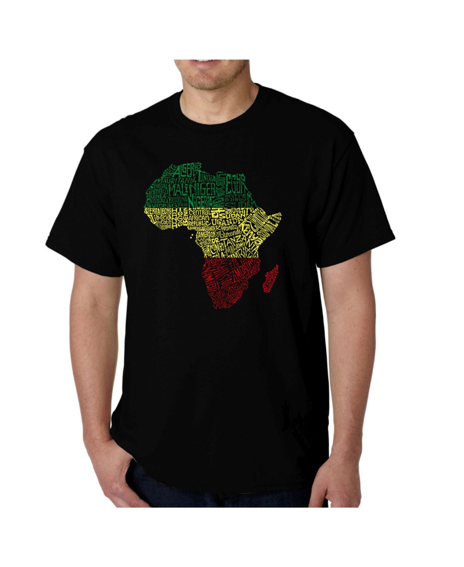 LA Pop Art Men's Word Art - Countries in Africa T-Shirt