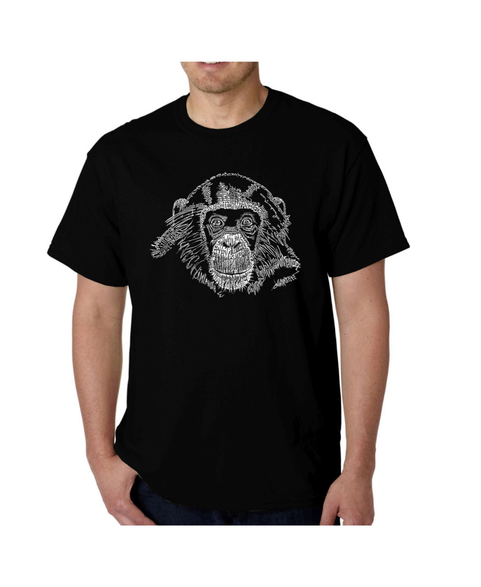 LA Pop Art Men's Word Art - Chimpanzee T-Shirt