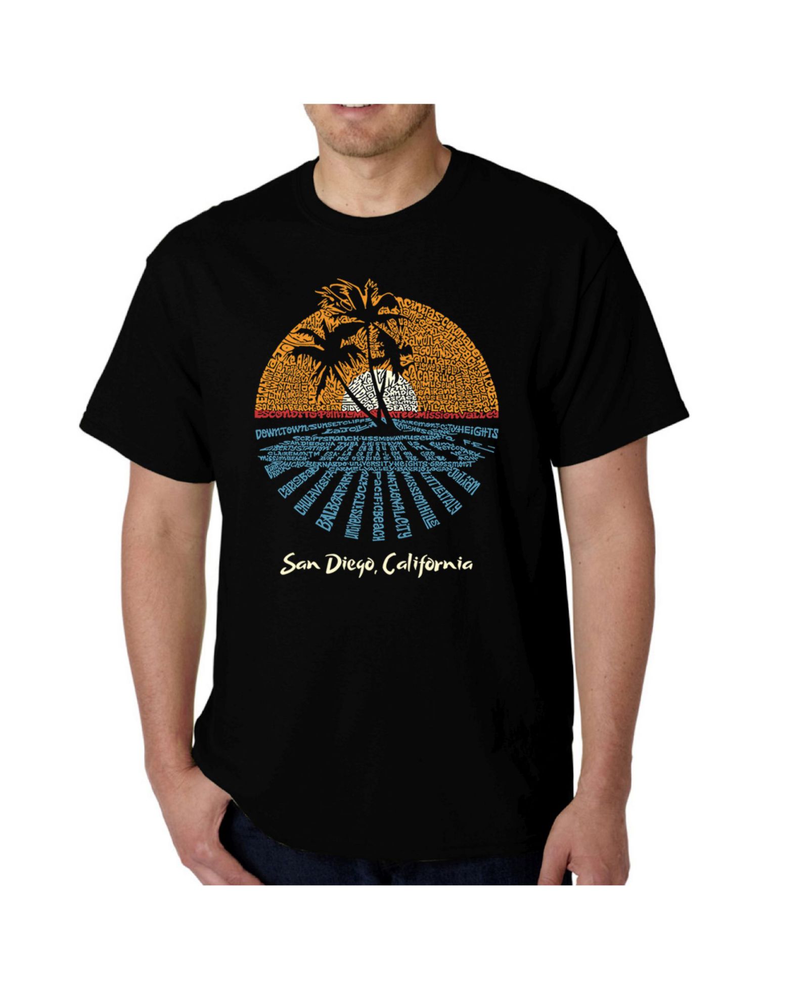 LA Pop Art Men's Word Art - Cities in San Diego T-Shirt