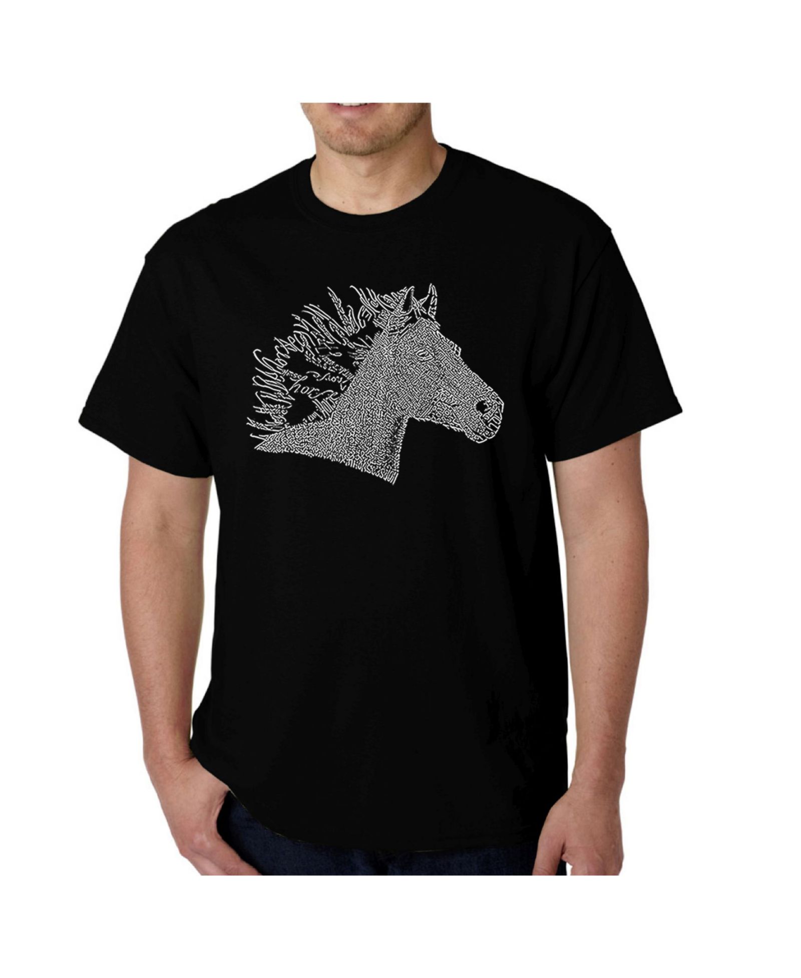 LA Pop Art Men's Word Art - Horse Mane T-Shirt
