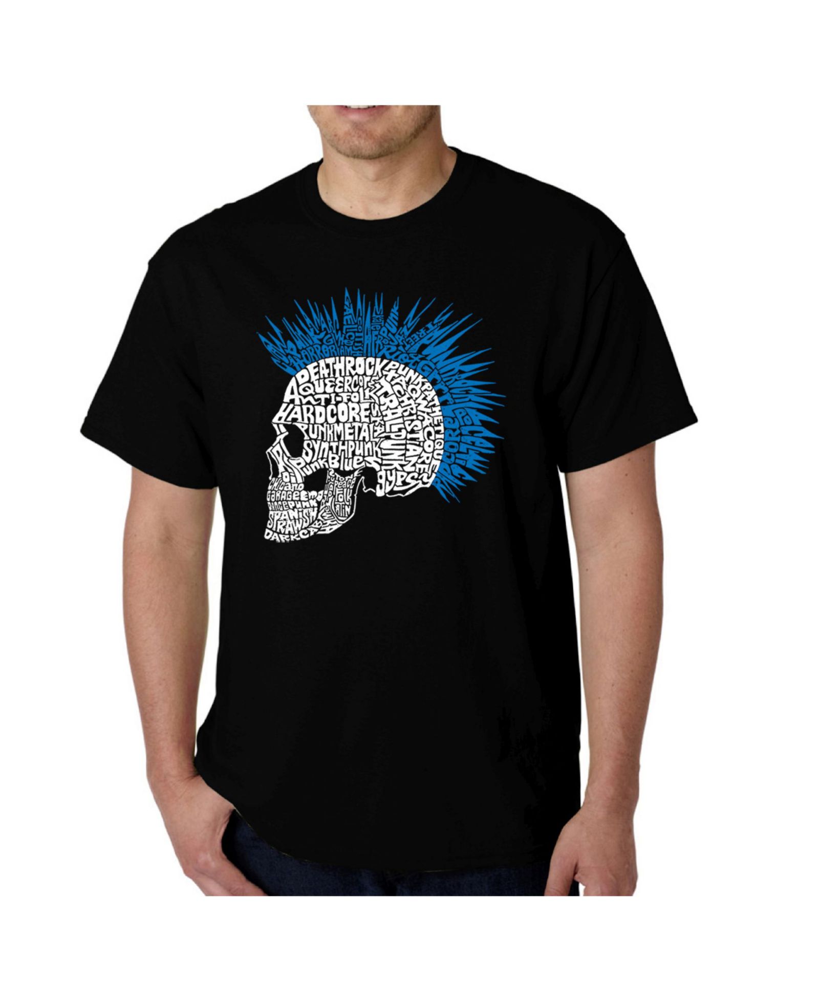 LA Pop Art Men's Word Art - Punk Mohawk T-Shirt