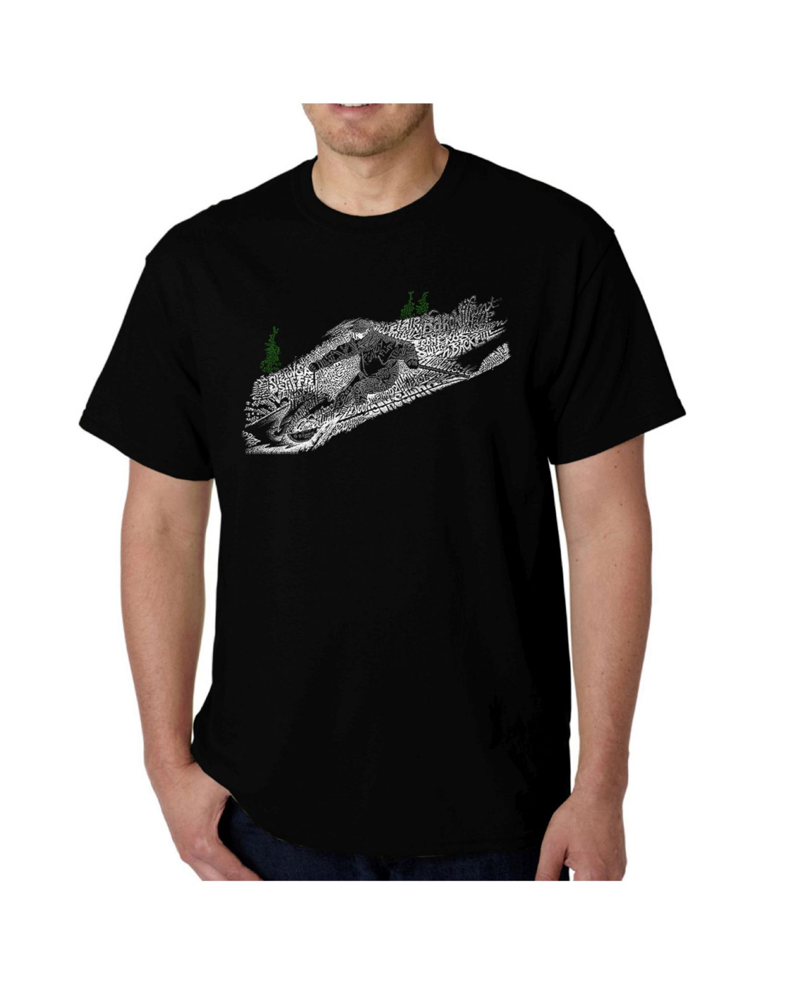 LA Pop Art Men's Word Art - Ski T-Shirt
