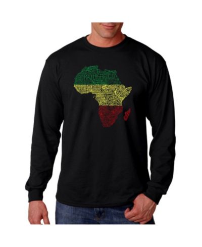 Мужская футболка LA Pop Art Word Art - Countries in Africa с длинным рукавом