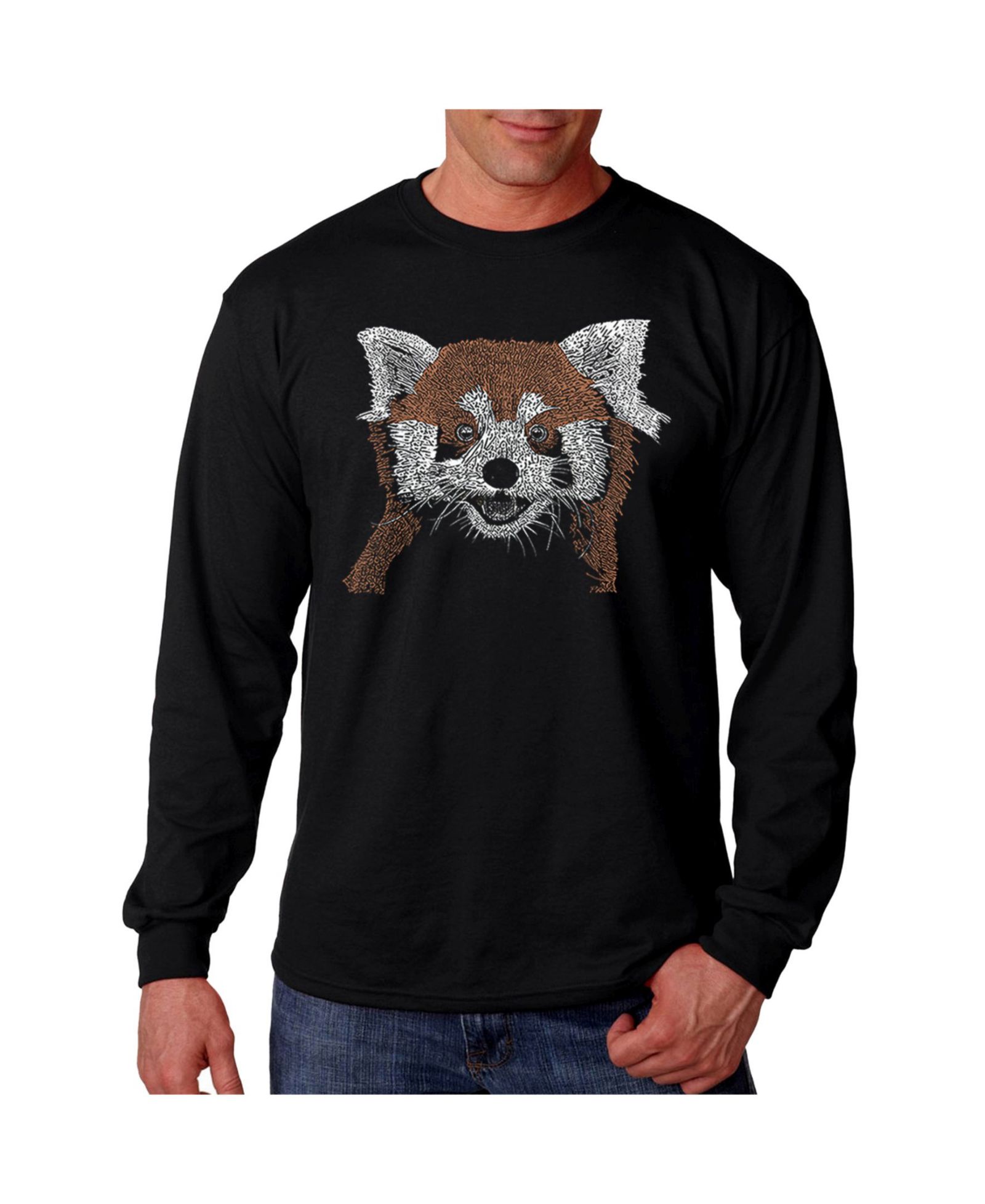 LA Pop Art Men's Word Art - Red Panda Long Sleeve T-Shirt