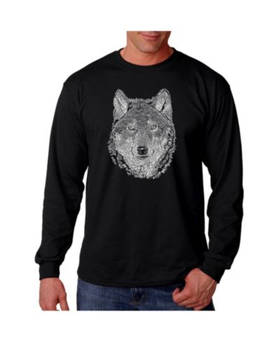 Футболка LA Pop Art Men's Word Art - Wolf Long Sleeve