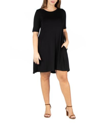 Женское платье 24seven Comfort Apparel Plus Size Knee Length Pocket T-shirt