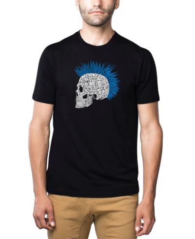 Мужская футболка LA Pop Art Cotton/Poly Blend Punk Mohawk Skull