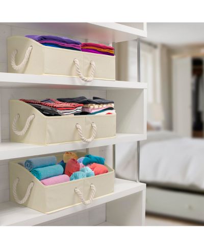 Sorbus 3 Pack Trapezoid Storage Box - Fabric Storage Baskets, Foldable Closet Organizer