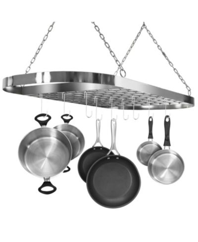 Sorbus Pot and Pan Oval Rack for Ceiling with Hooks - Multi-Purpose Organizer for Home, Restaurant, Kitchen Cookware, Household