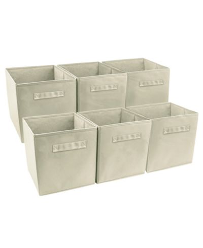 Sorbus 11 Inch 6 Pack Foldable Fabric Storage Cube Bins with Handles - for Organizing Pantry, Closet, Nursery, Playroom, and More