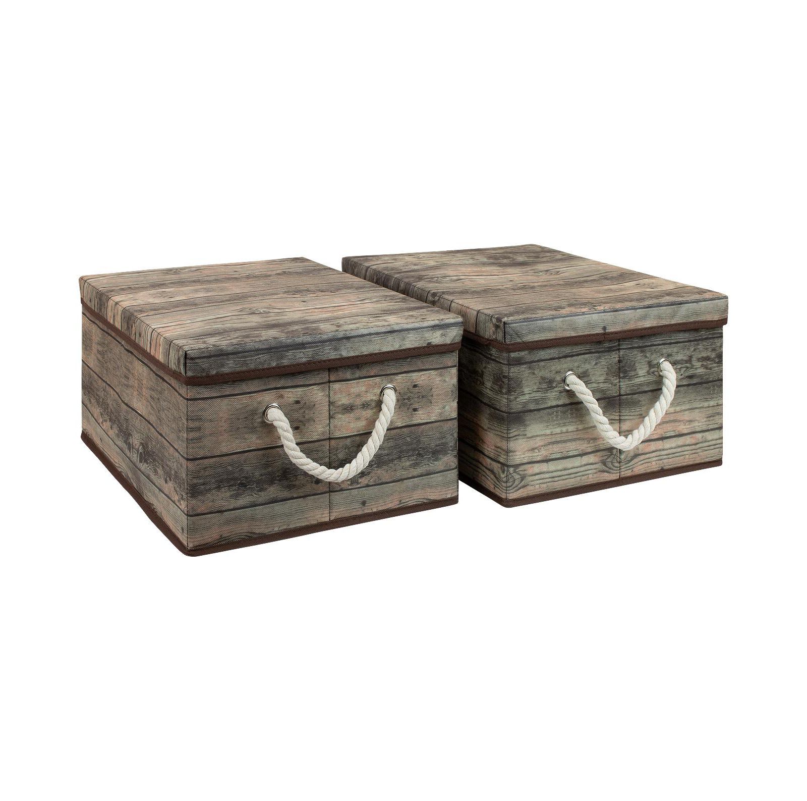 Набор коробок для хранения Sorbus 2-Pack Rustic Wood Pattern