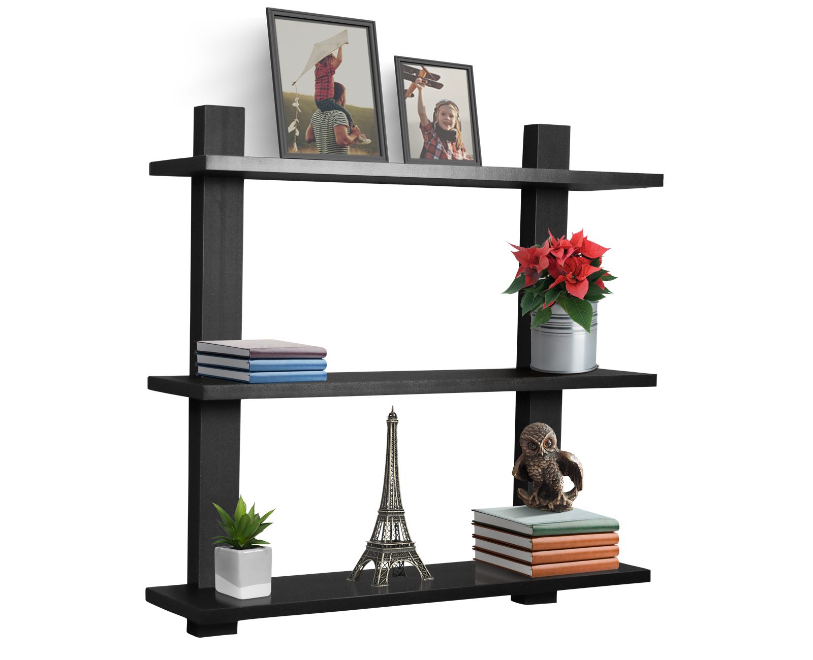 Sorbus 3 Tier Decorative Floating Wall Shelf - for Books, Trophies, Wall Decor, Kitchen, Living Room & Bathroom Decor