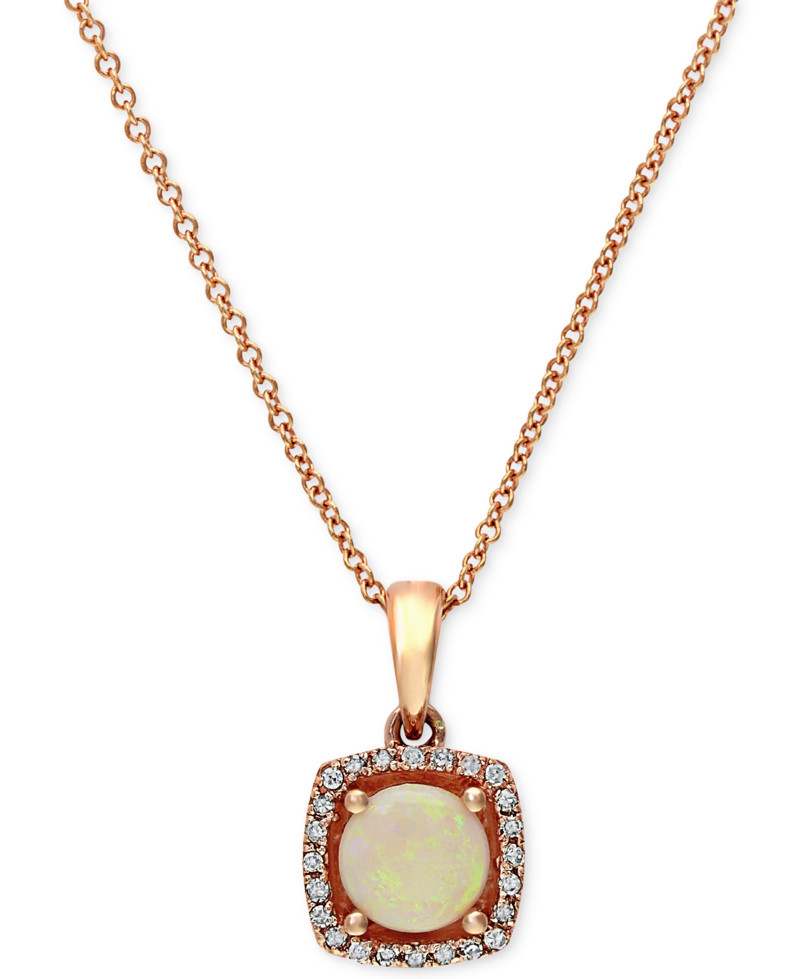 EFFY® Opal (3/4 ct. t.w.) and Diamond Accent Pendant in 14k Rose Gold