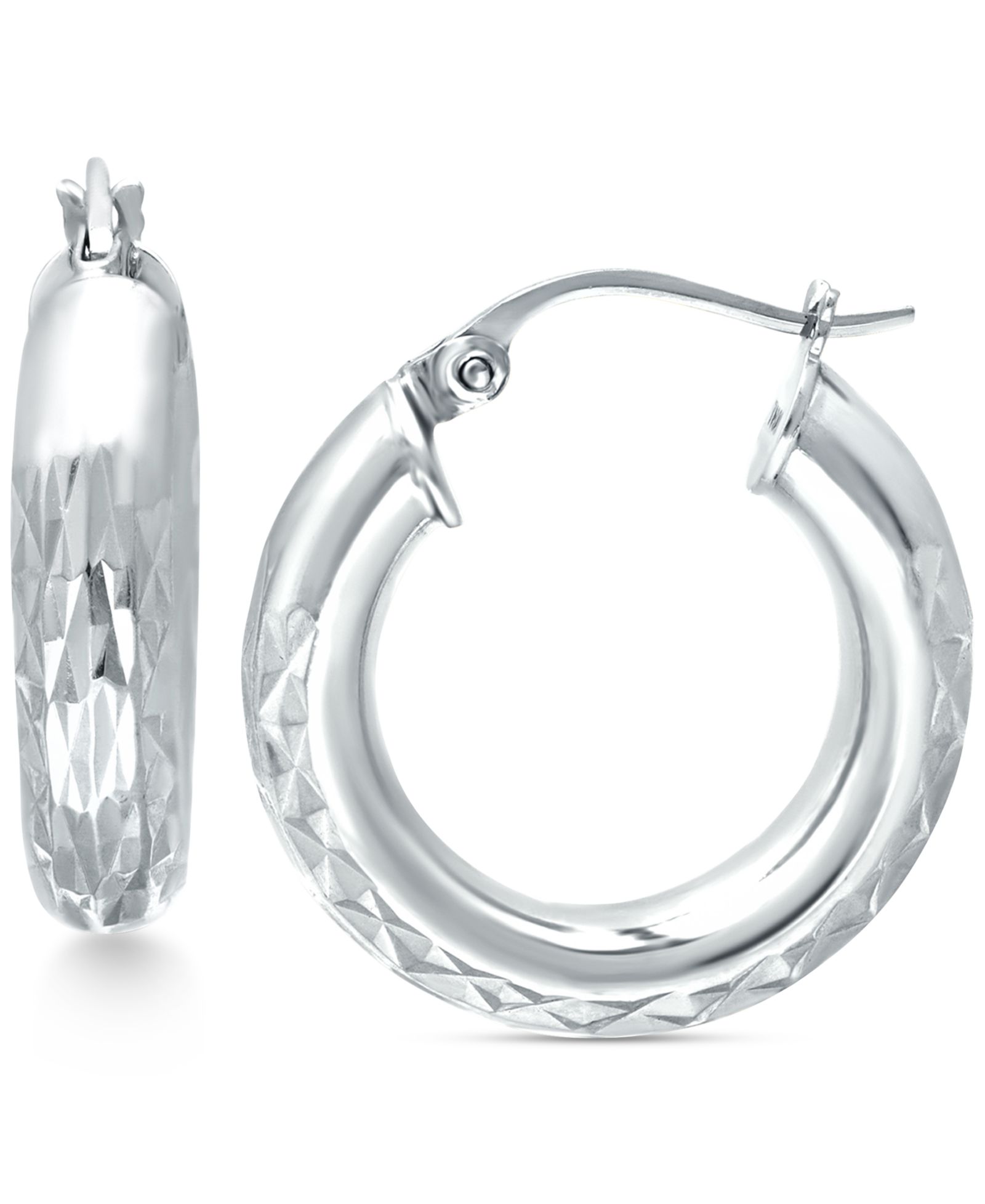 Серьги-кольца Giani Bernini Small Embellished Hoop в стерлинговом серебре, 25mm