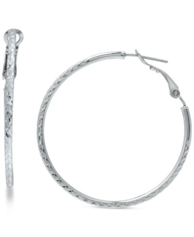 Giani Bernini Twist Hoop Earrings in Sterling Silver or 18k Gold Plate Over Sterling Silver, 40mm, Created for Macy's