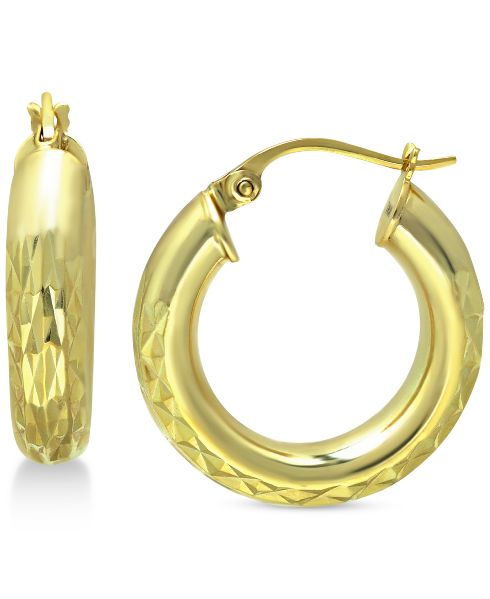 Серьги-кольца Giani Bernini с текстурой в 18k Gold-Plated Sterling Silver, 1"