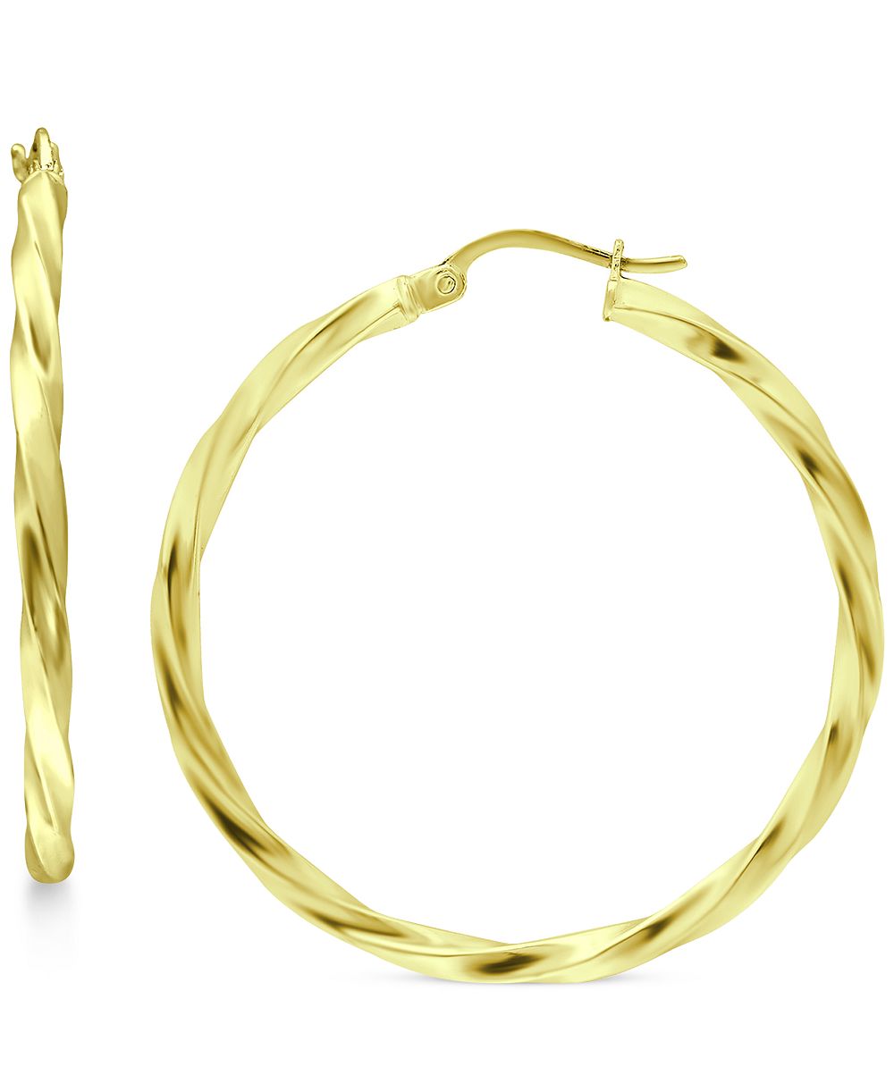 Giani Bernini Серьги-кольца Twist из стерлингового серебра с напылением 18k Gold