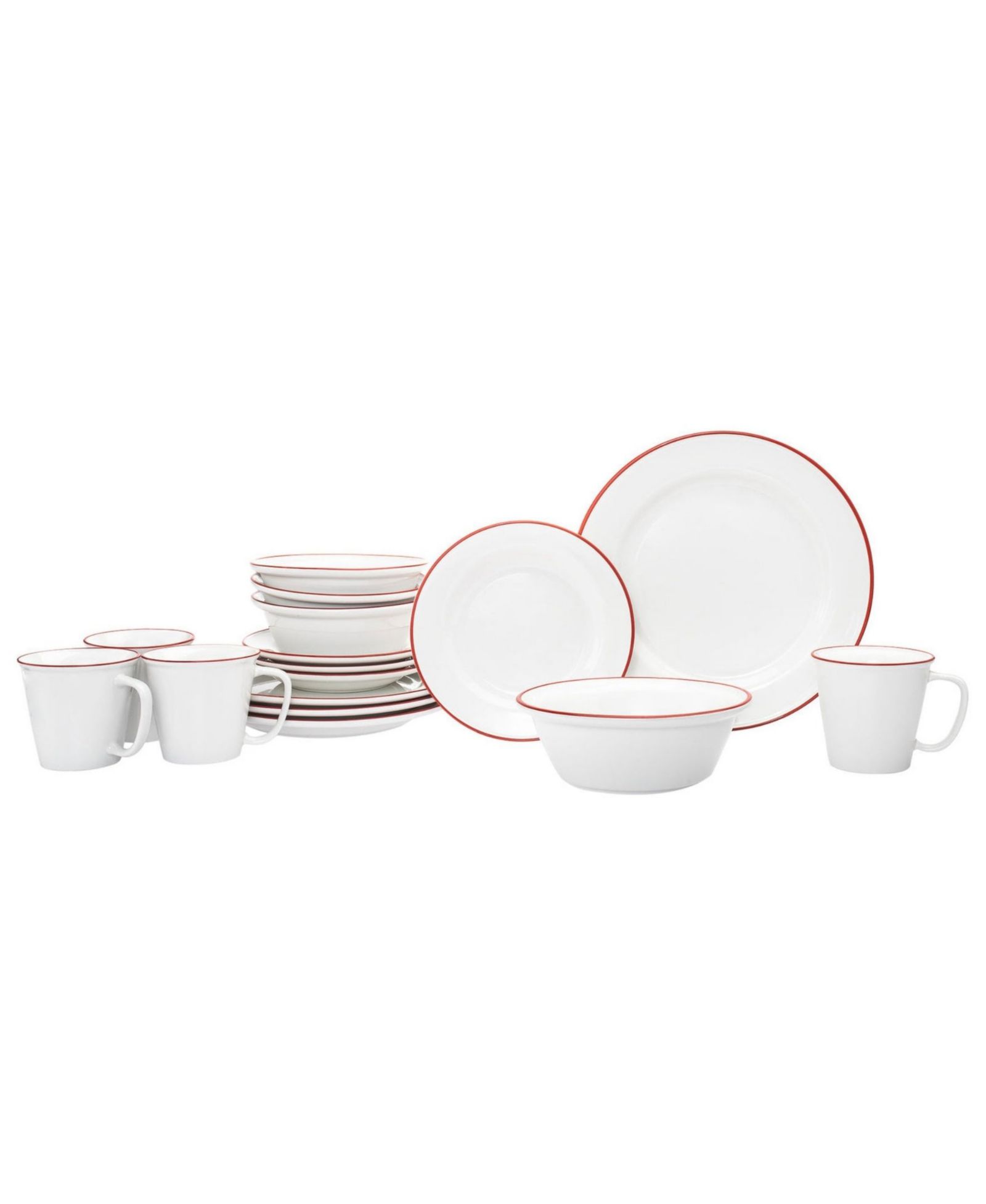 Godinger Bistro Red Band 16 Pc. Dinnerware Set, Service for 4