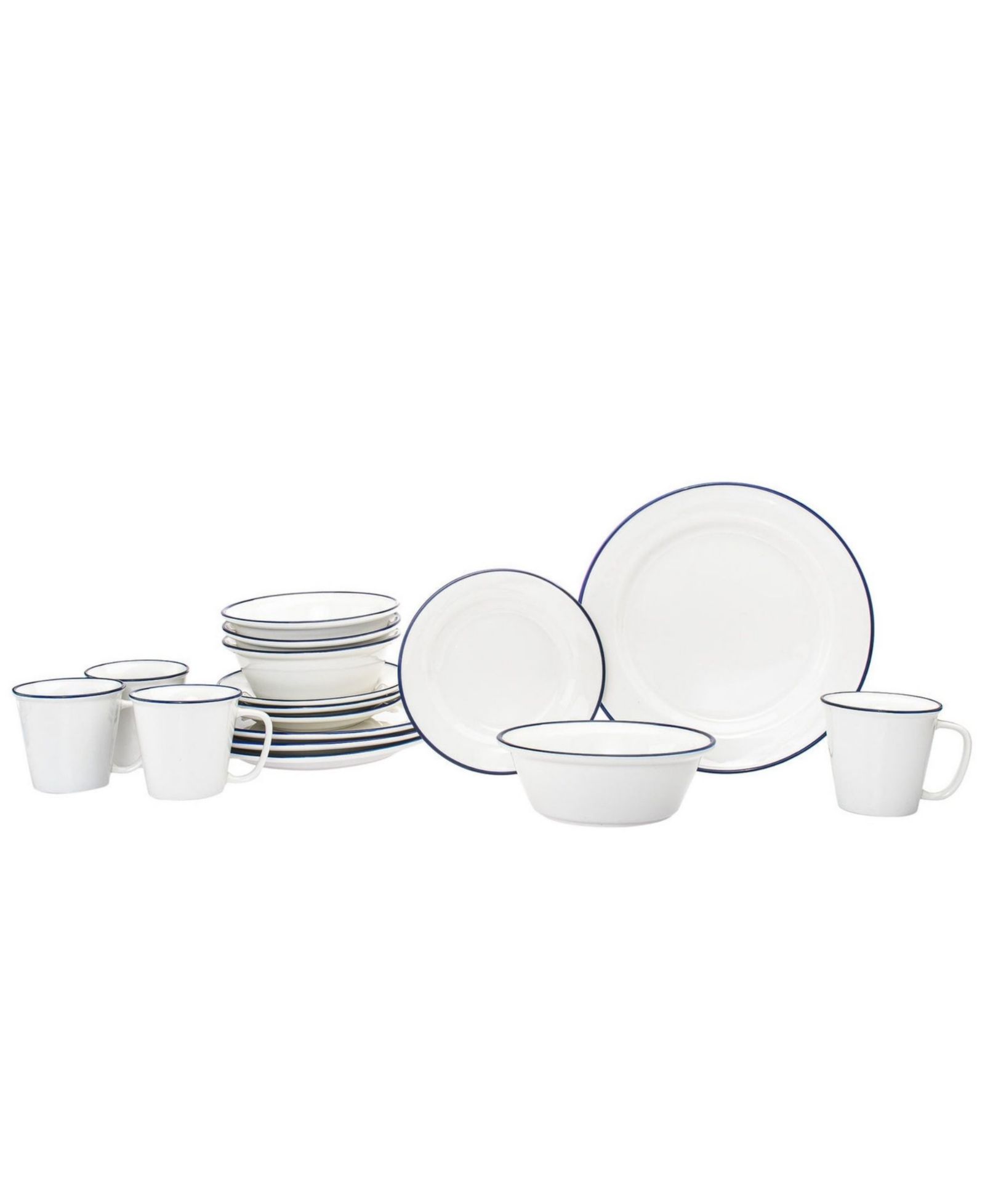 Godinger Bistro Blue Band 16 Pc. Dinnerware Set, Service for 4