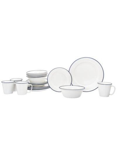 Godinger Bistro Blue Band 16 Pc. Dinnerware Set, Service for 4