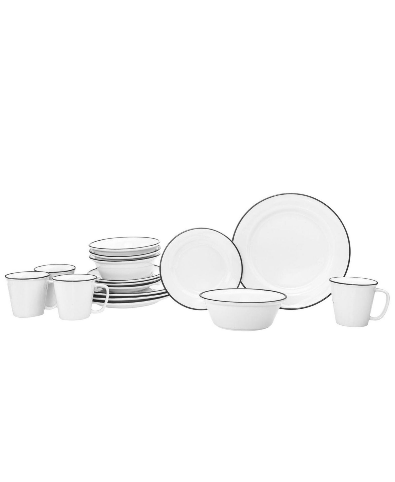 Набор посуды Godinger Bistro Black Band 16 Pc. Dinnerware Set, Service for 4
