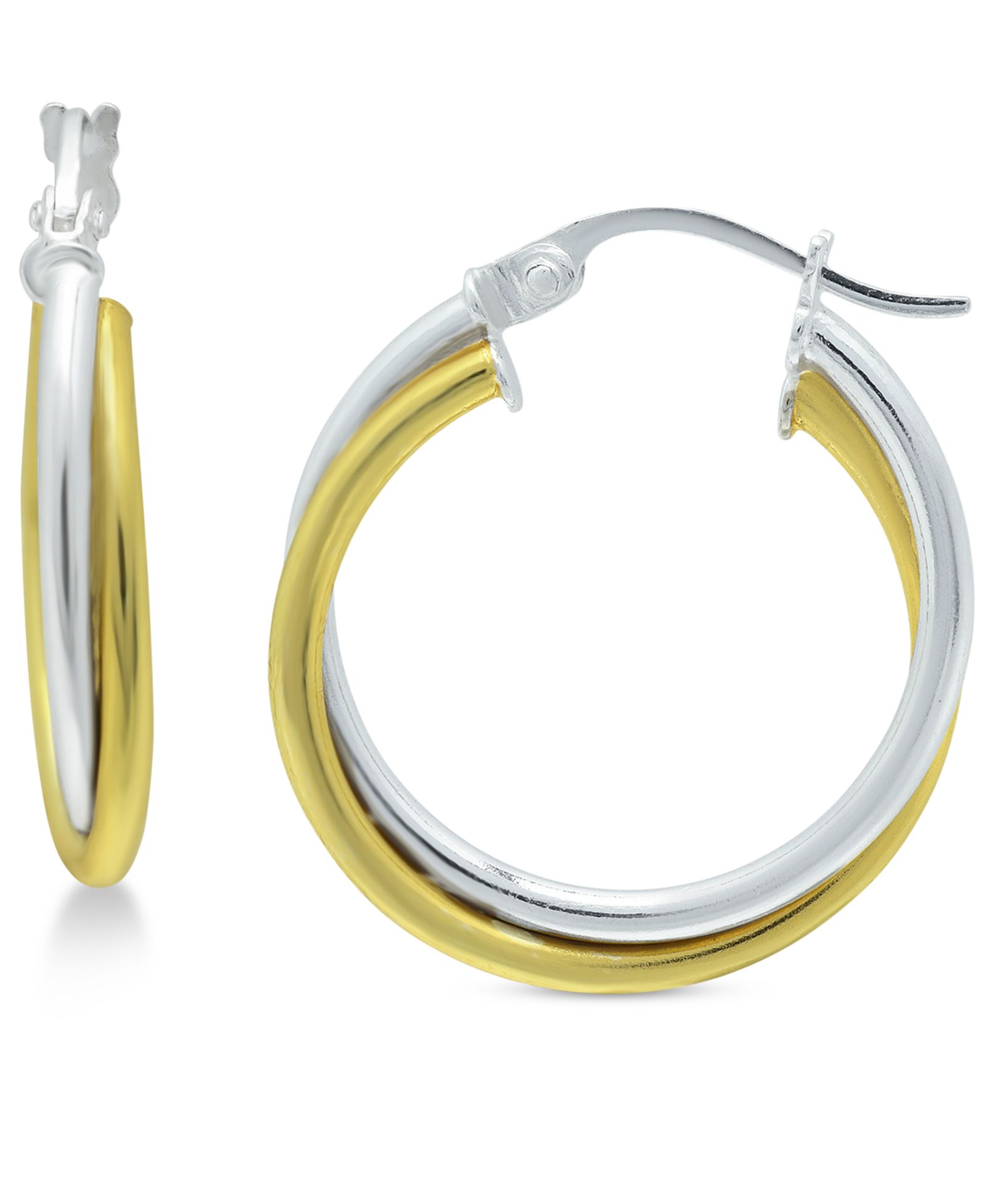 Giani Bernini Серьги-кольца Two-Tone Overlap, 0.78"