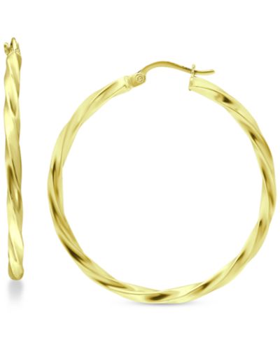 Giani Bernini Large Twist Hoop Earrings in 18k Gold-Plated Sterling Silver, 60mm, Created for Macy's